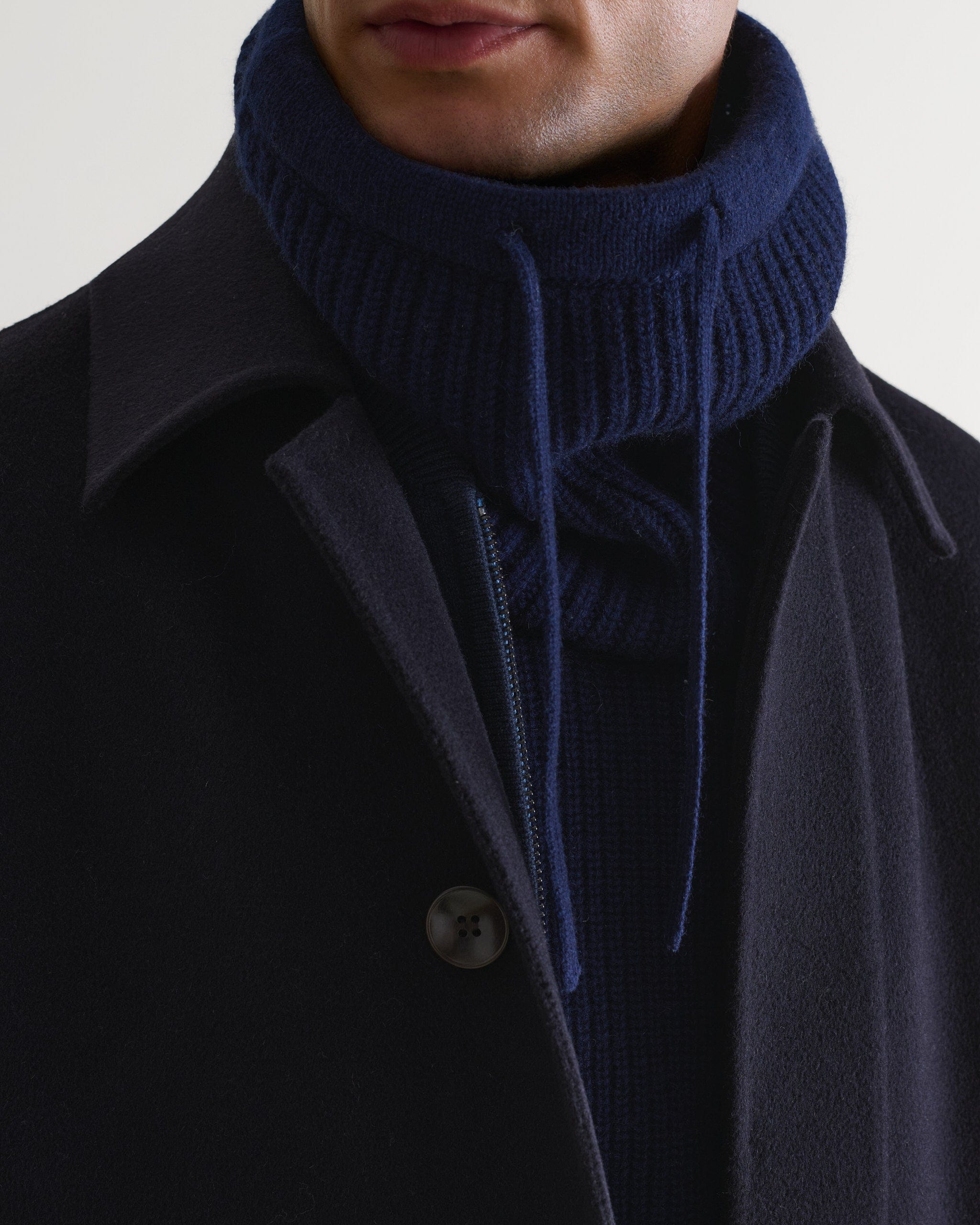 Cashmere Merino Drawstring Snood - Indigo