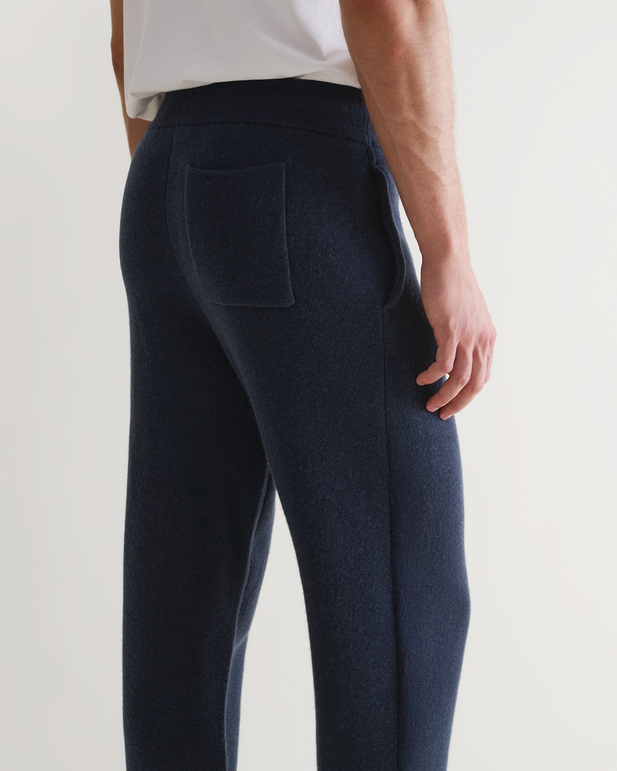 Men's Cashmere Merino Double Faced Jogger - Navy