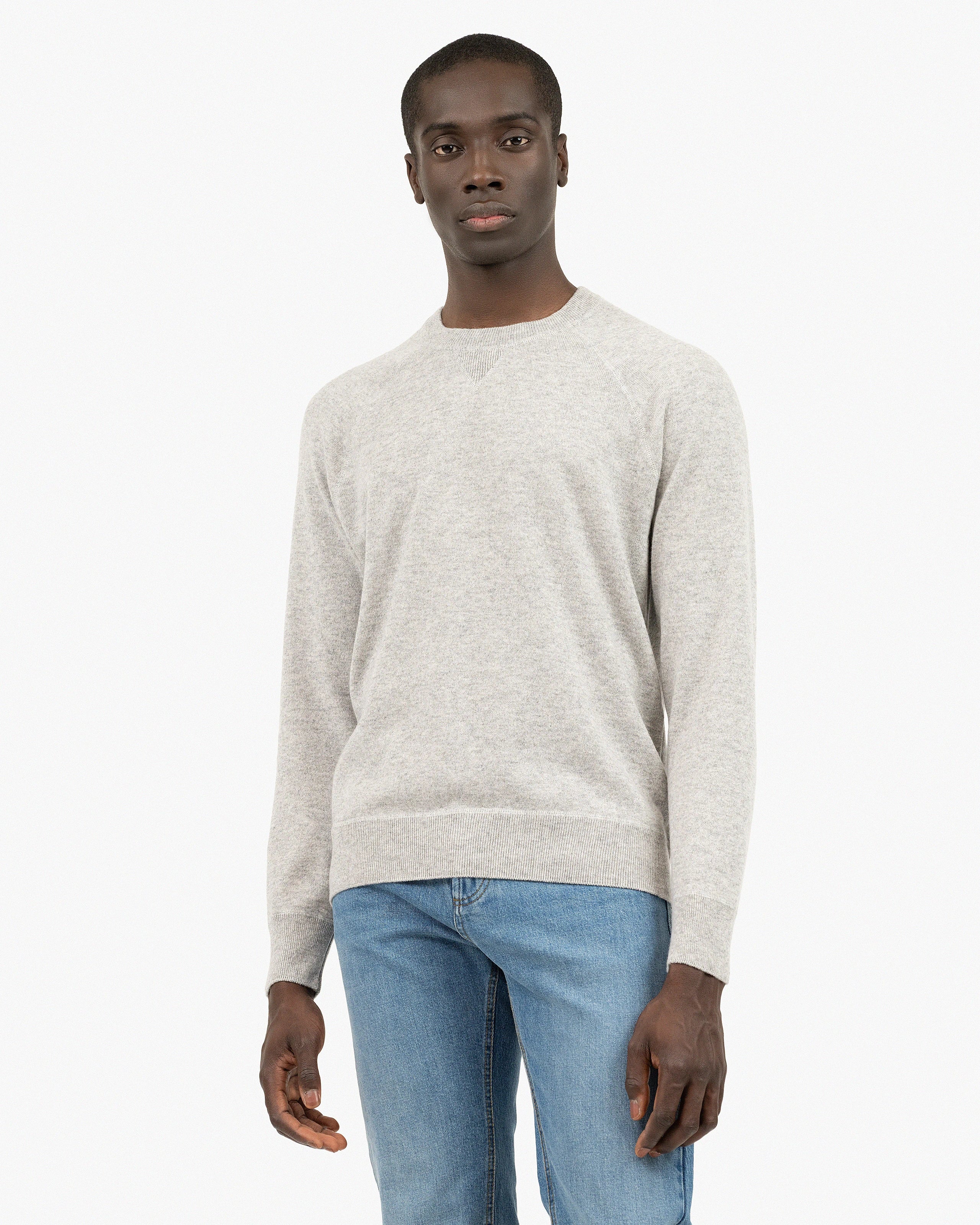Men's Arcore Raglan Crew Neck Sweater - Light Grey