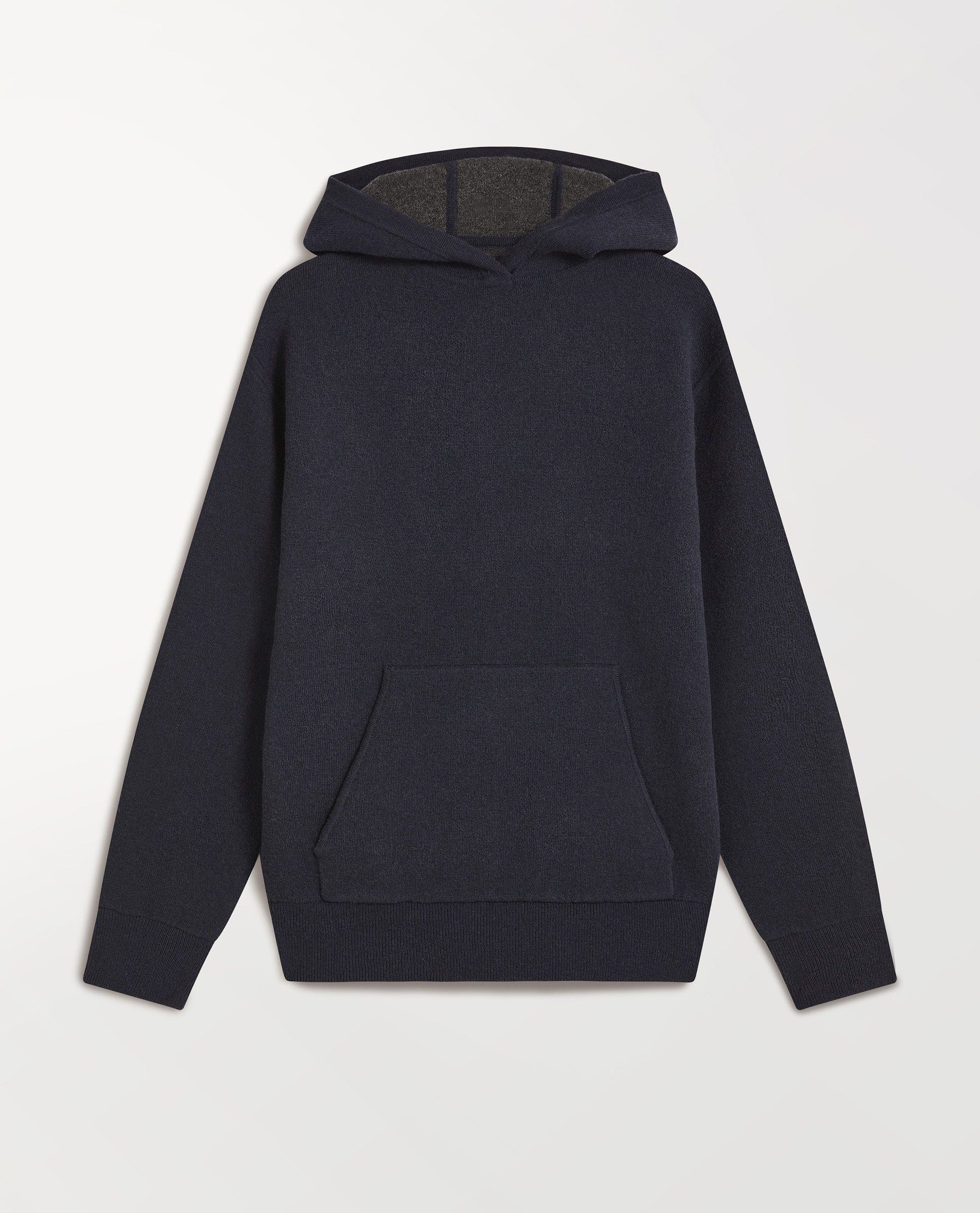 Men's Cashmere Merino Double Faced Hoodie - Navy