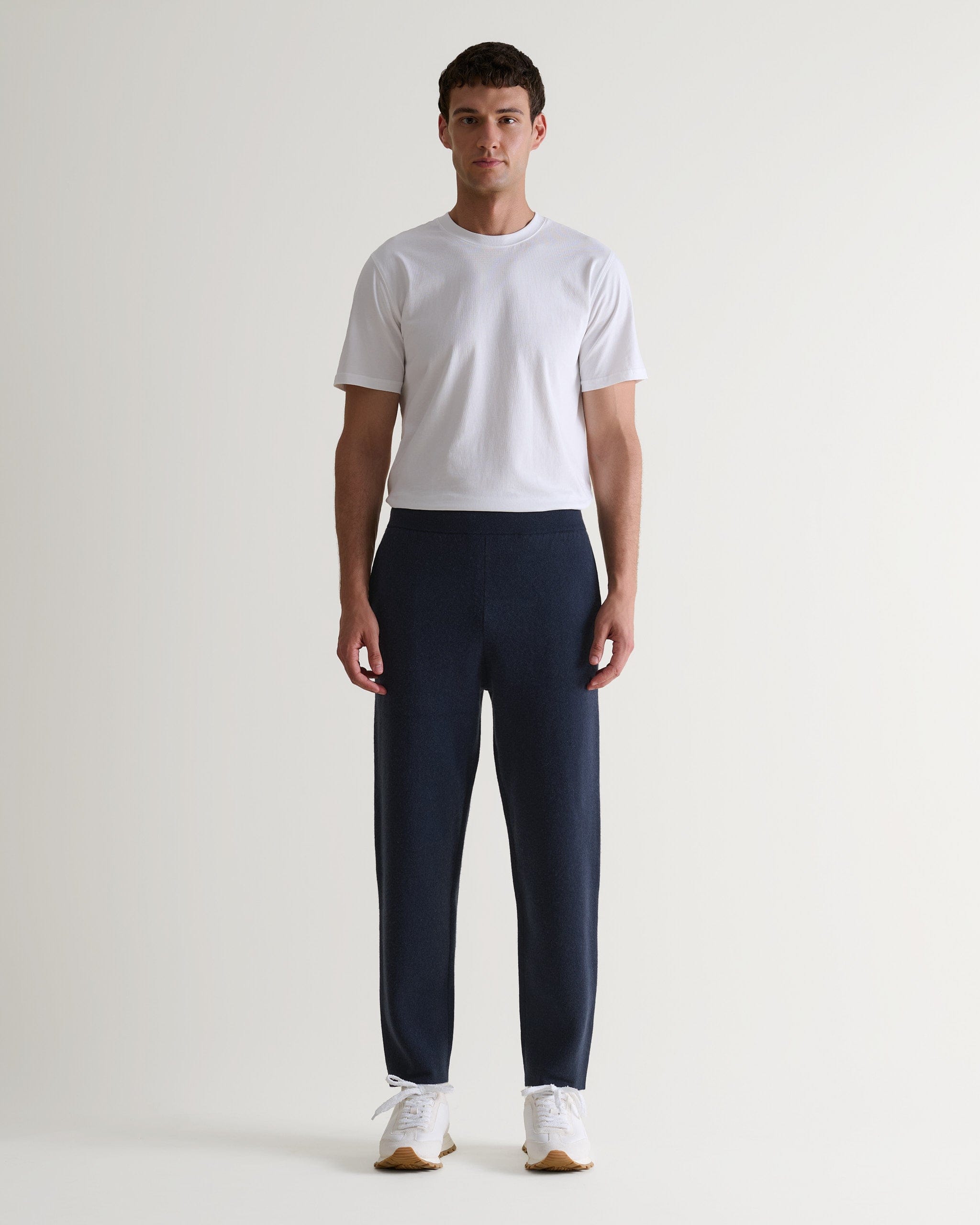 Men's Cashmere Merino Double Faced Jogger - Navy
