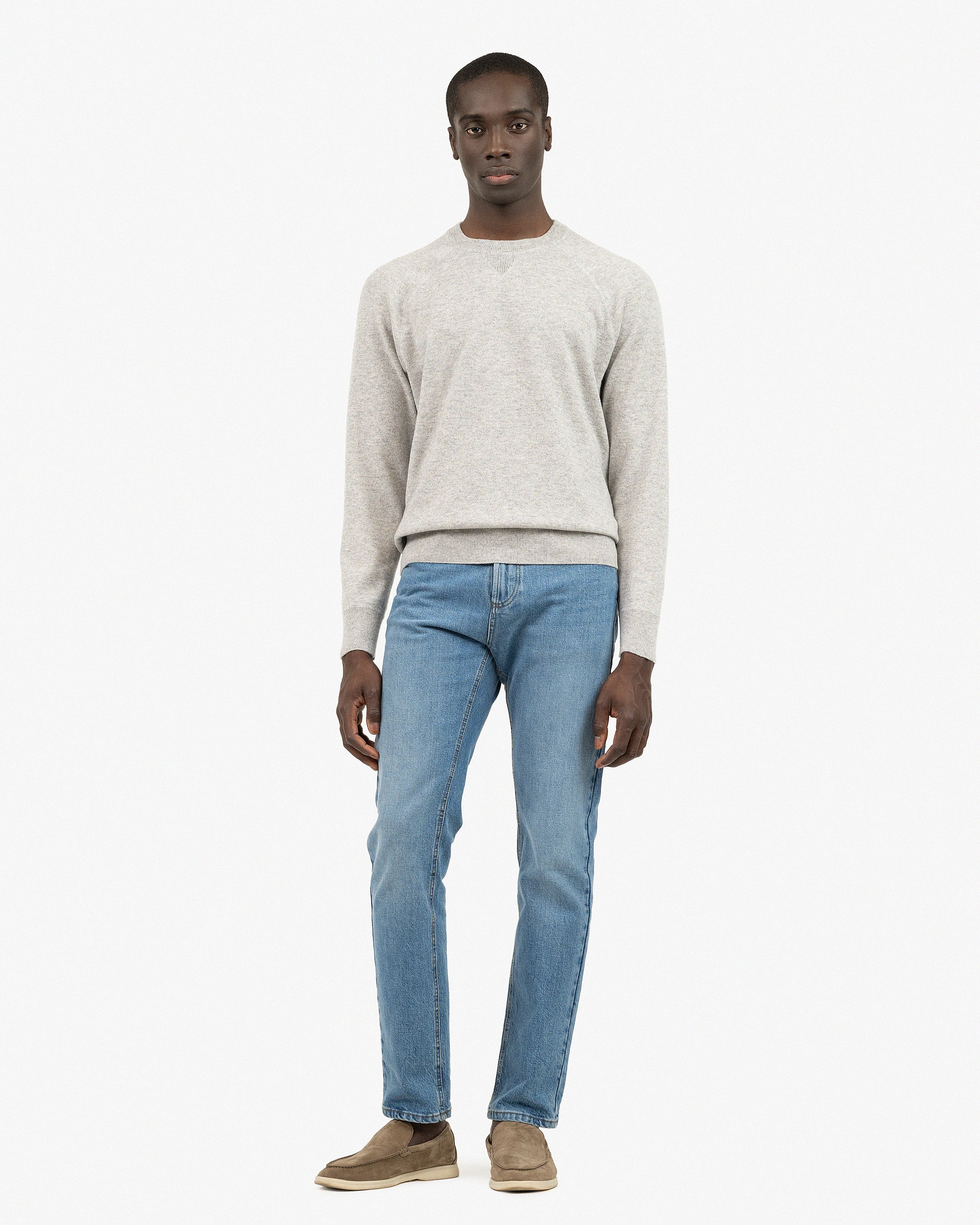 Men's Arcore Raglan Crew Neck Sweater - Light Grey